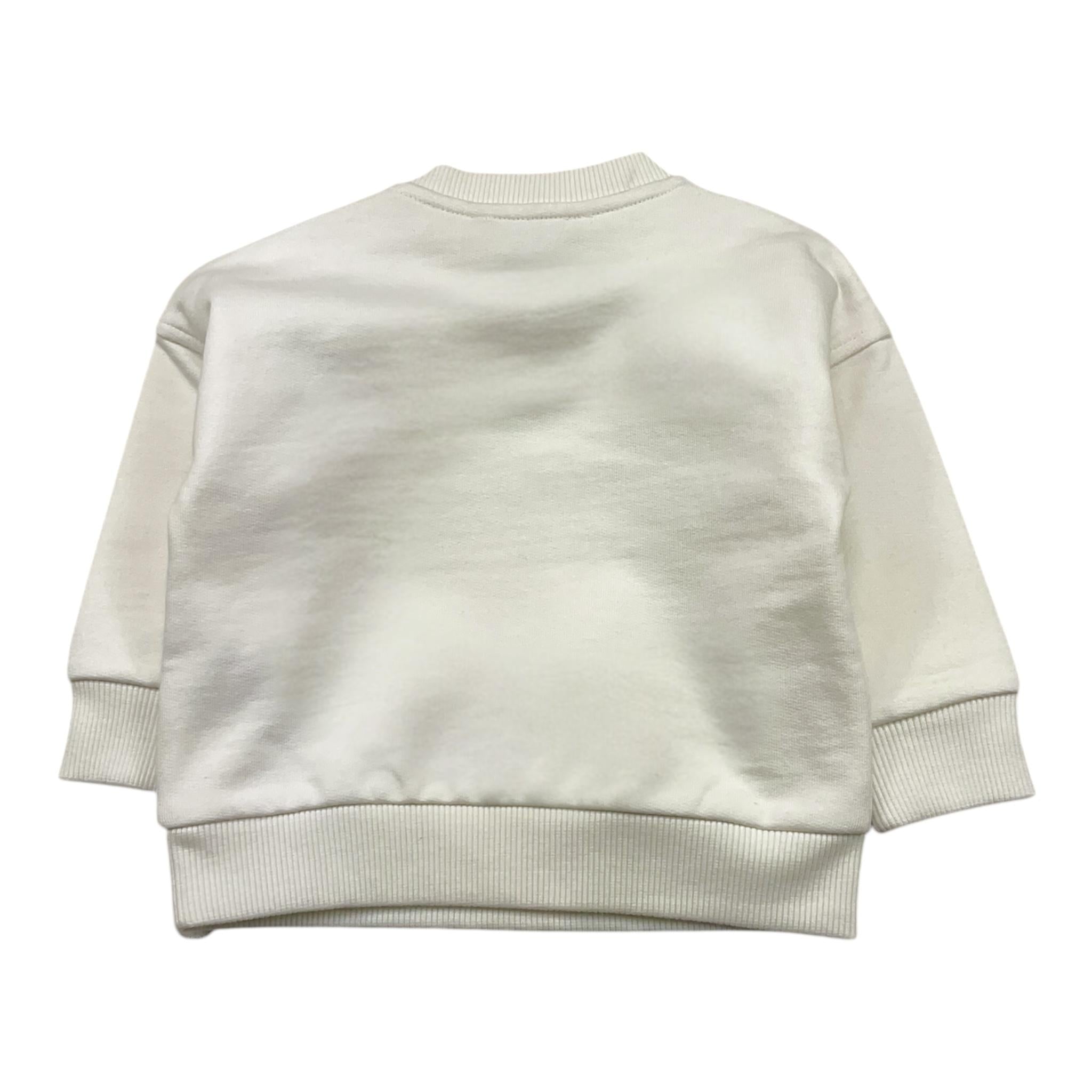 MOSCHINO felpa tinta unita girocollo con stampa logo Bianco per Neonato M8F03Q BIANCO MOSCHINO