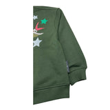 JOHN RICHMOND felpa chiusa girocollo tinta unita con ricami Verde per Bambina RGA25127FE VERDE JOHN RICHMOND