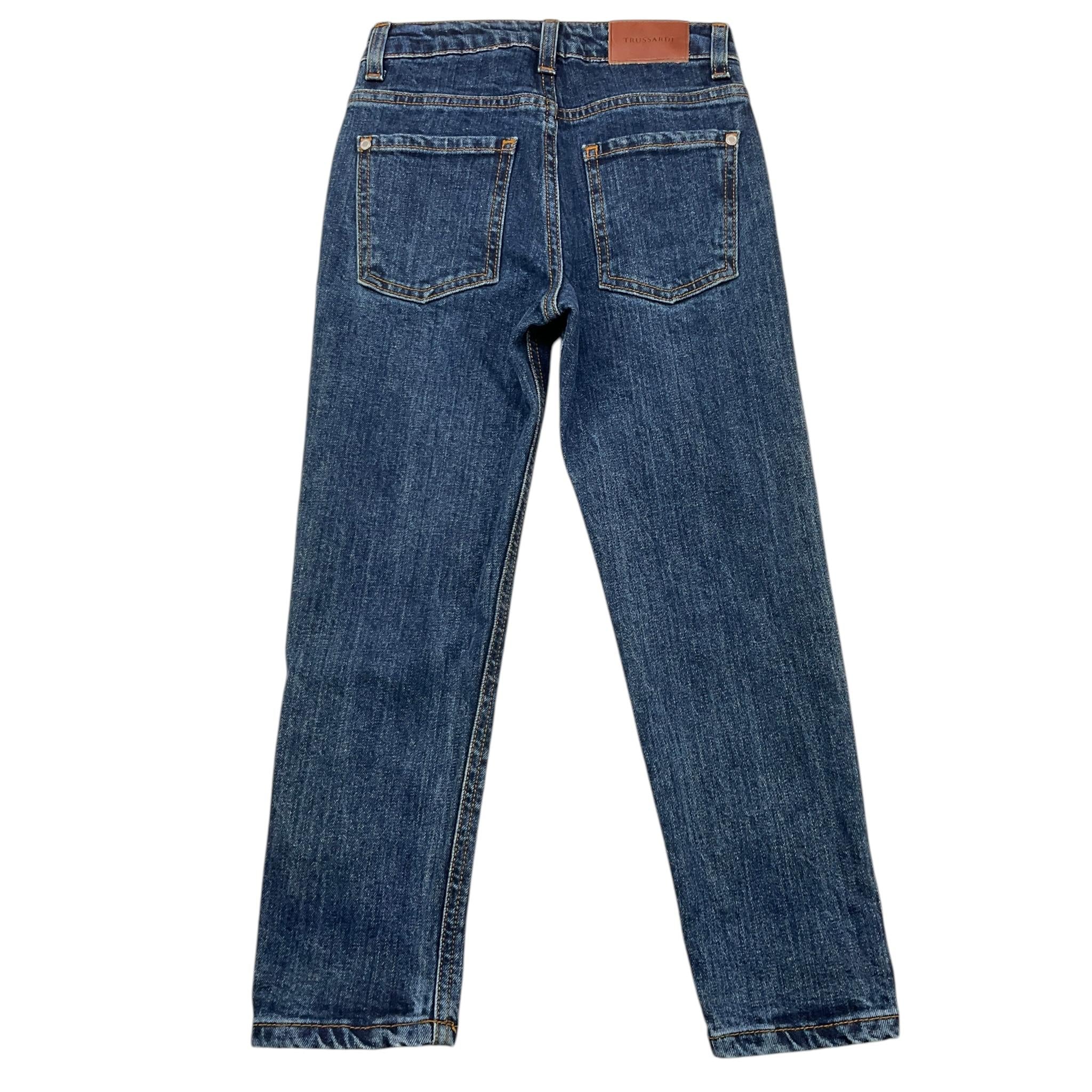 TRUSSARDI jeans tinta unita con girovita regolabile Blu per Bambino TBA25074JE BLU TRUSSARDI