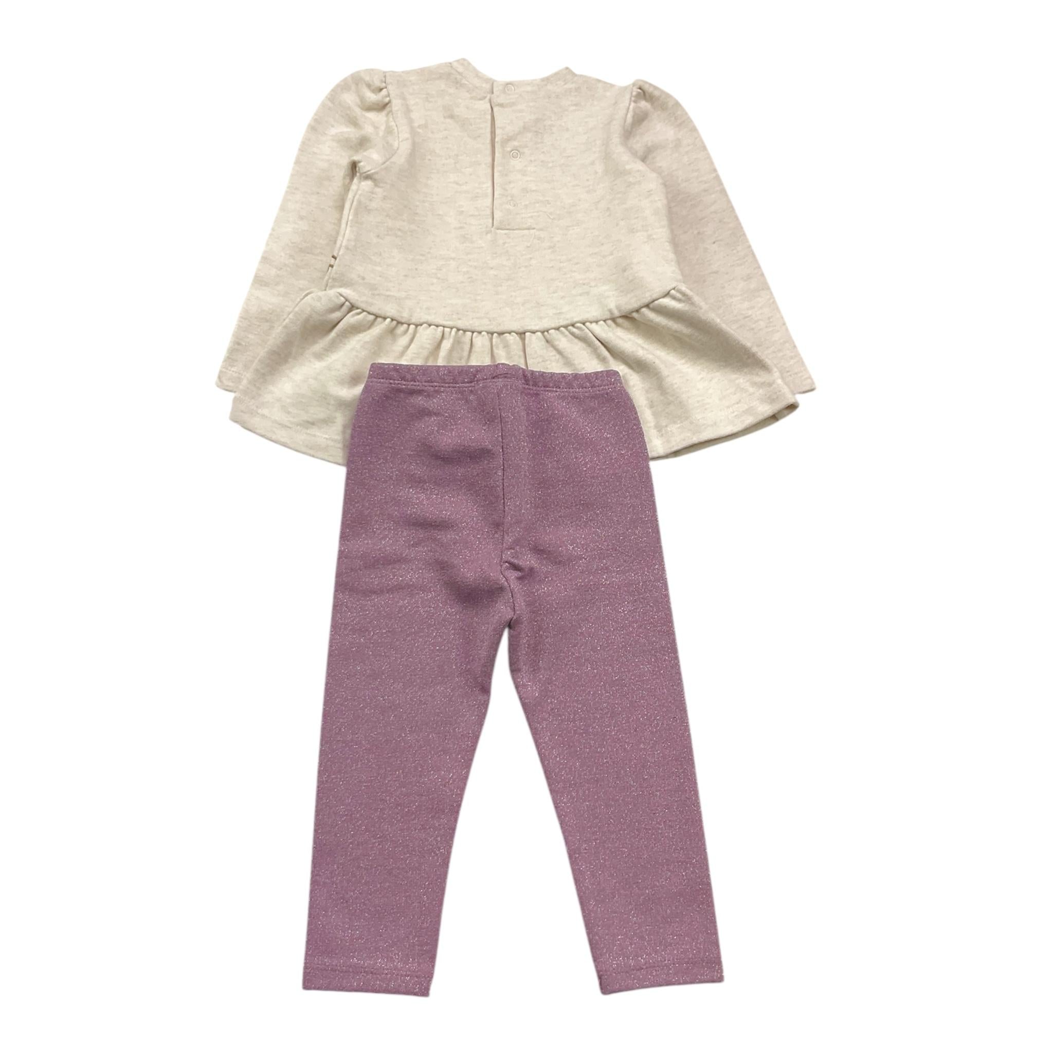 MAYORAL completo 2pz felpa-leggins bicolore Beige/viola per Neonata 2708X BEIGE/VIOLA MAYORAL