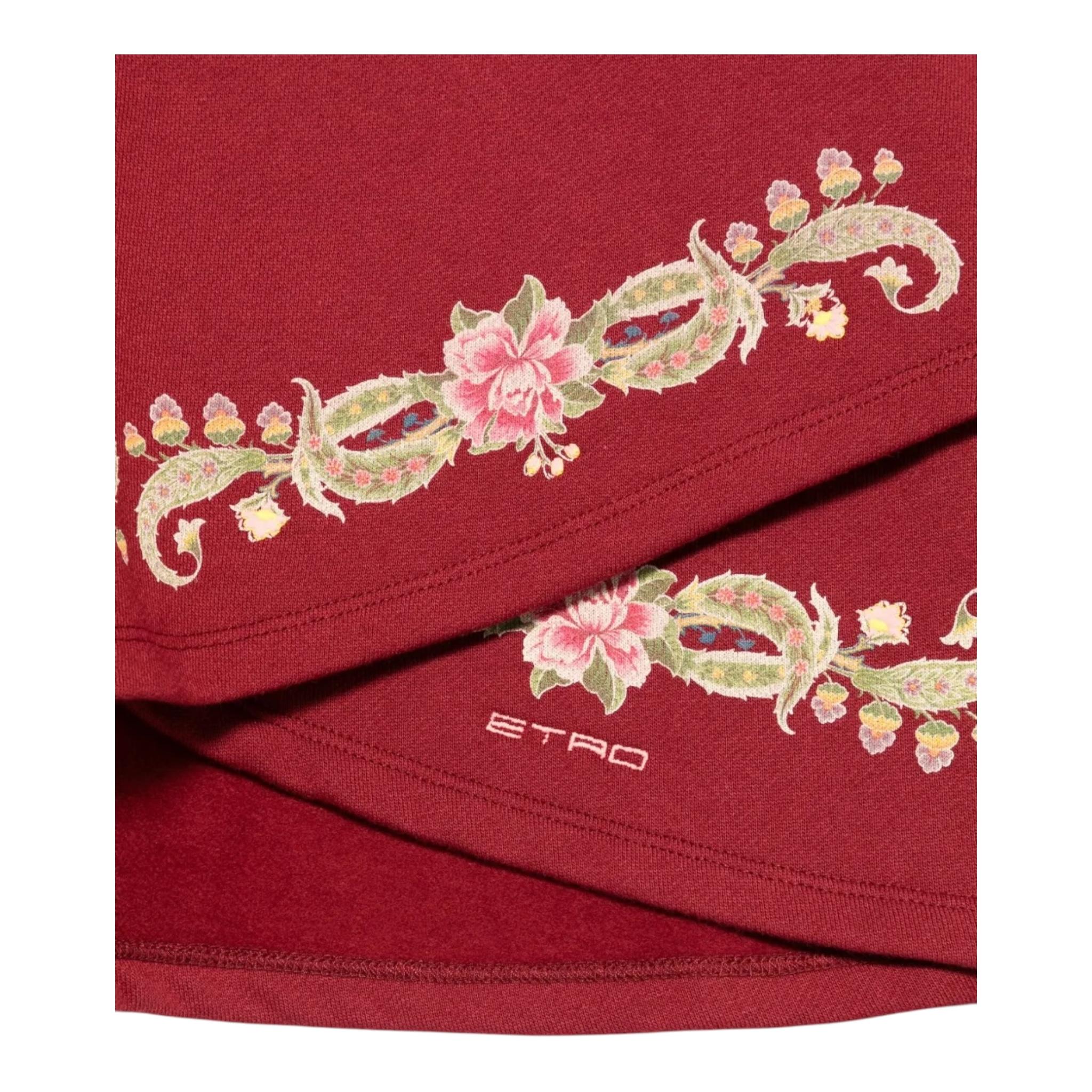 ETRO felpa girocollo tinta unita con stampa Bordeaux per Bambina GV4A20 BORDEAUX ETRO
