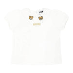 MOSCHINO t-shirt tinta unita con colletto Bianco per Neonata MEM02S BIANCO MOSCHINO