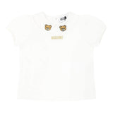 MOSCHINO t-shirt tinta unita con colletto Bianco per Neonata MEM02S BIANCO MOSCHINO