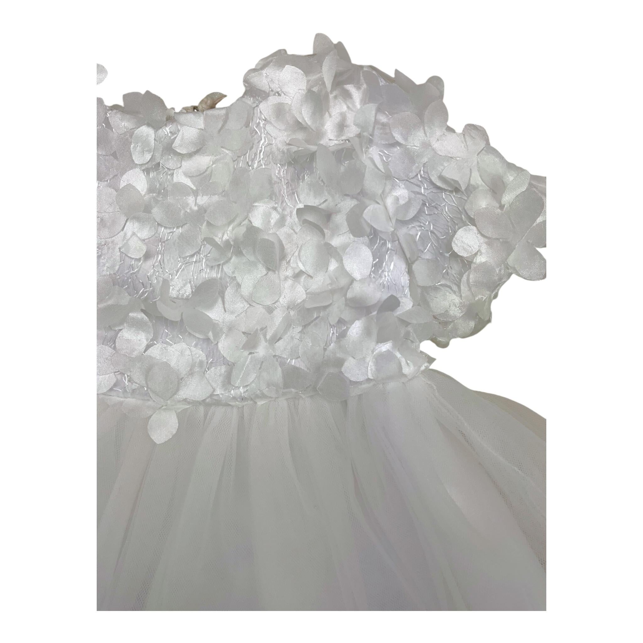 NANAN abito cerimonia mezza manica con tulle Bianco per Neonata N053 BIANCO NANAN