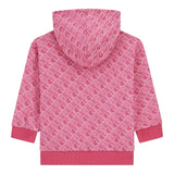 GUESS felpa chiusa con cappuccio tint unita con stampe logo Rosa per Neonata K4YQ00KA6R4N ROSA GUESS