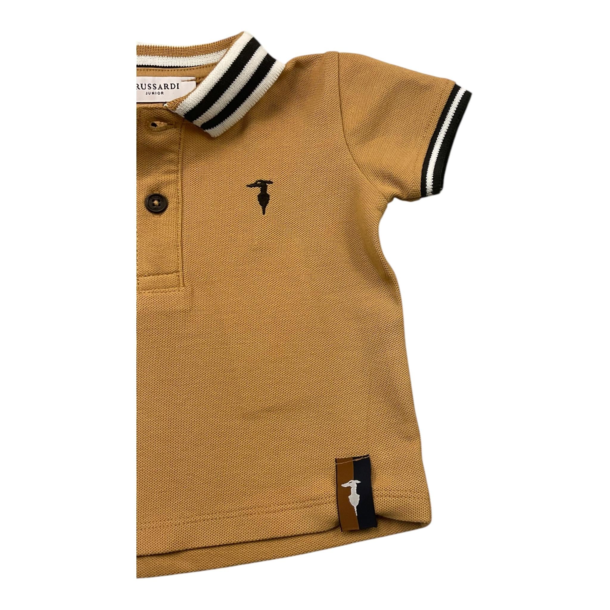 TRUSSARDI polo mezza manica tinta unita cn profili in contrasto Cammello per Neonato TIA25082PO CAMMELLO TRUSSARDI