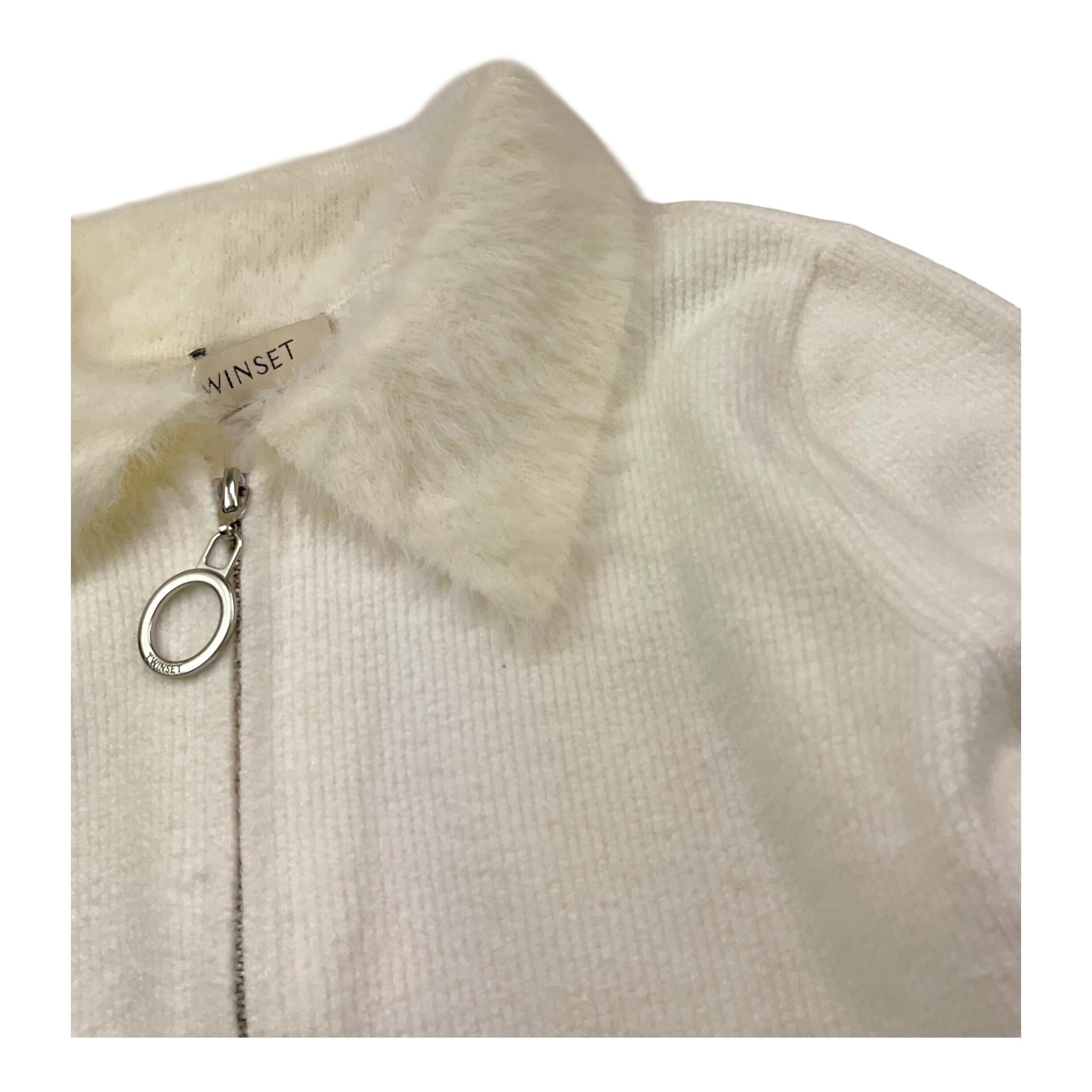 TWINSET cardigan tinta unita con zip Bianco per Bambina 242GJ3201 BIANCO TWINSET