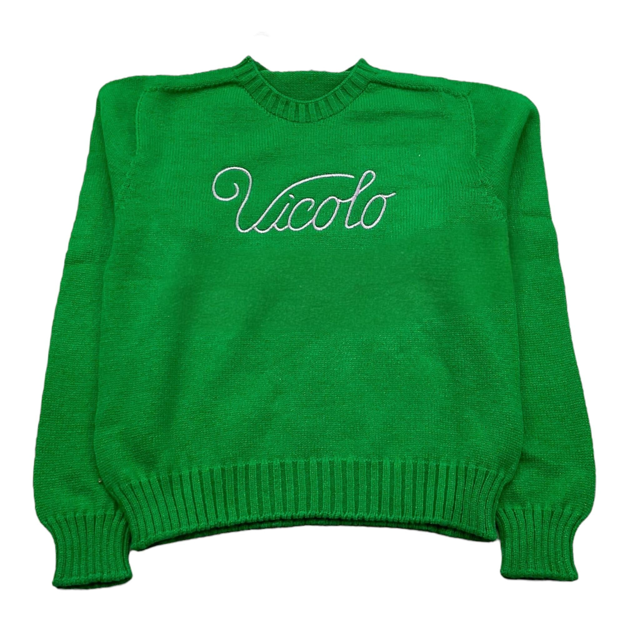 VICOLO maglia girocollo tinta unita con stampa Verde per Bambina 3141W00160XX VERDE VICOLO