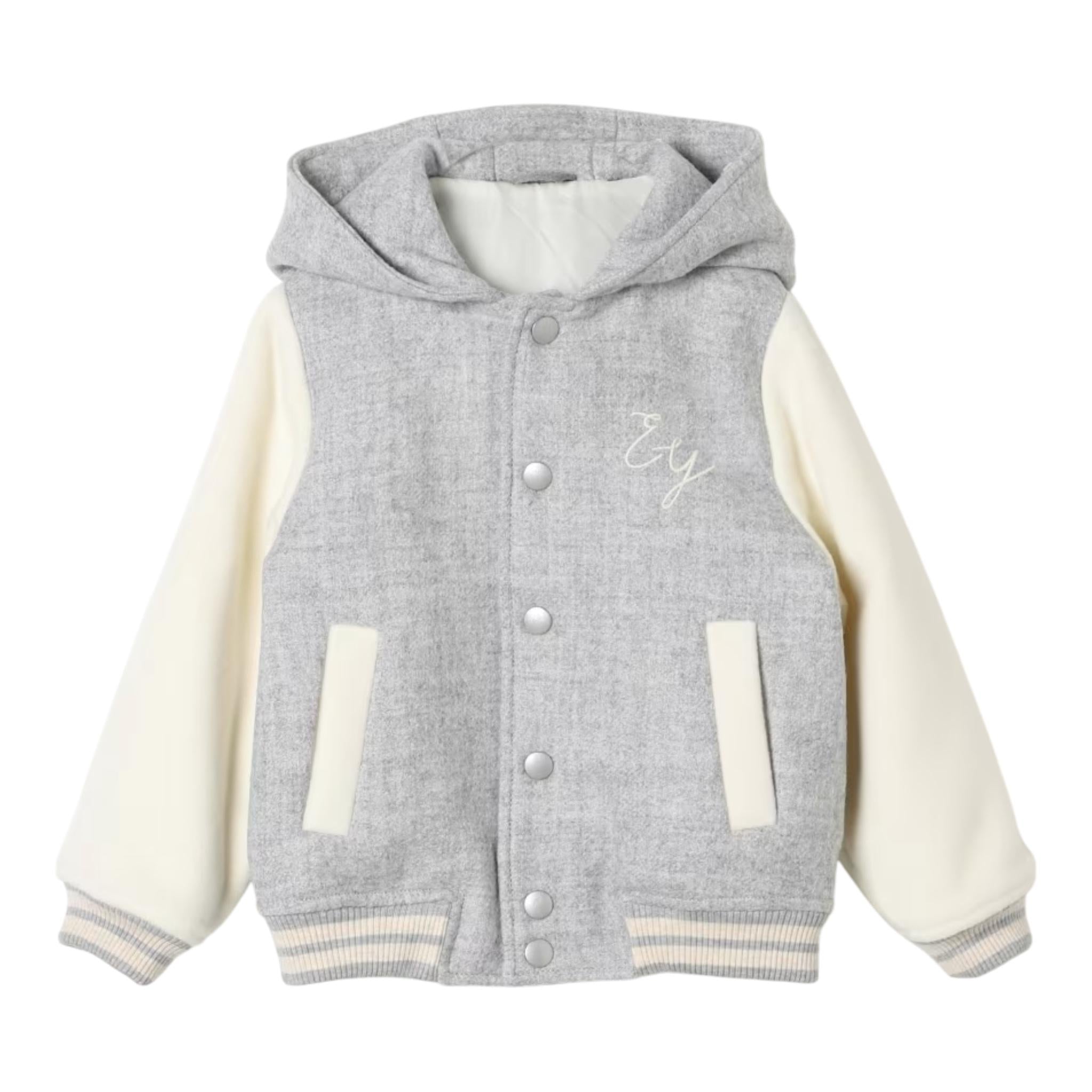 ELEVENTY giubbino tinta unita modello college con maniche in contrasto Grigio per Bambino EV2P47X GRIGIO ELEVENTY