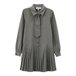 TWINSET abito tinta unita con cravatta Grigio per Bambina 242GJ2131X GRIGIO TWINSET