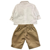 LA STUPENDERIA completo 2 pezzi camicia-bermuda Bianco/beige per Neonato CCCT61 BIANCO/BEIGE LA STUPENDERIA