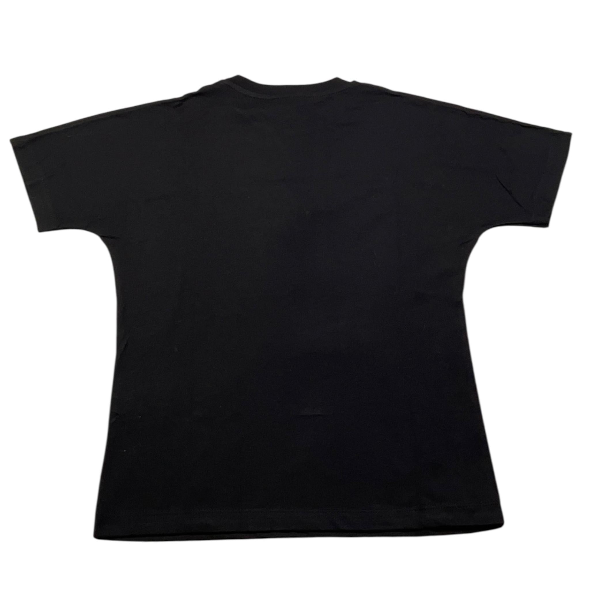 DISCLAIMER t-shirt girocollo tinta unita con stampa in contrasto Nero per Bambino 24IDK58245 NERO DISCLAIMER