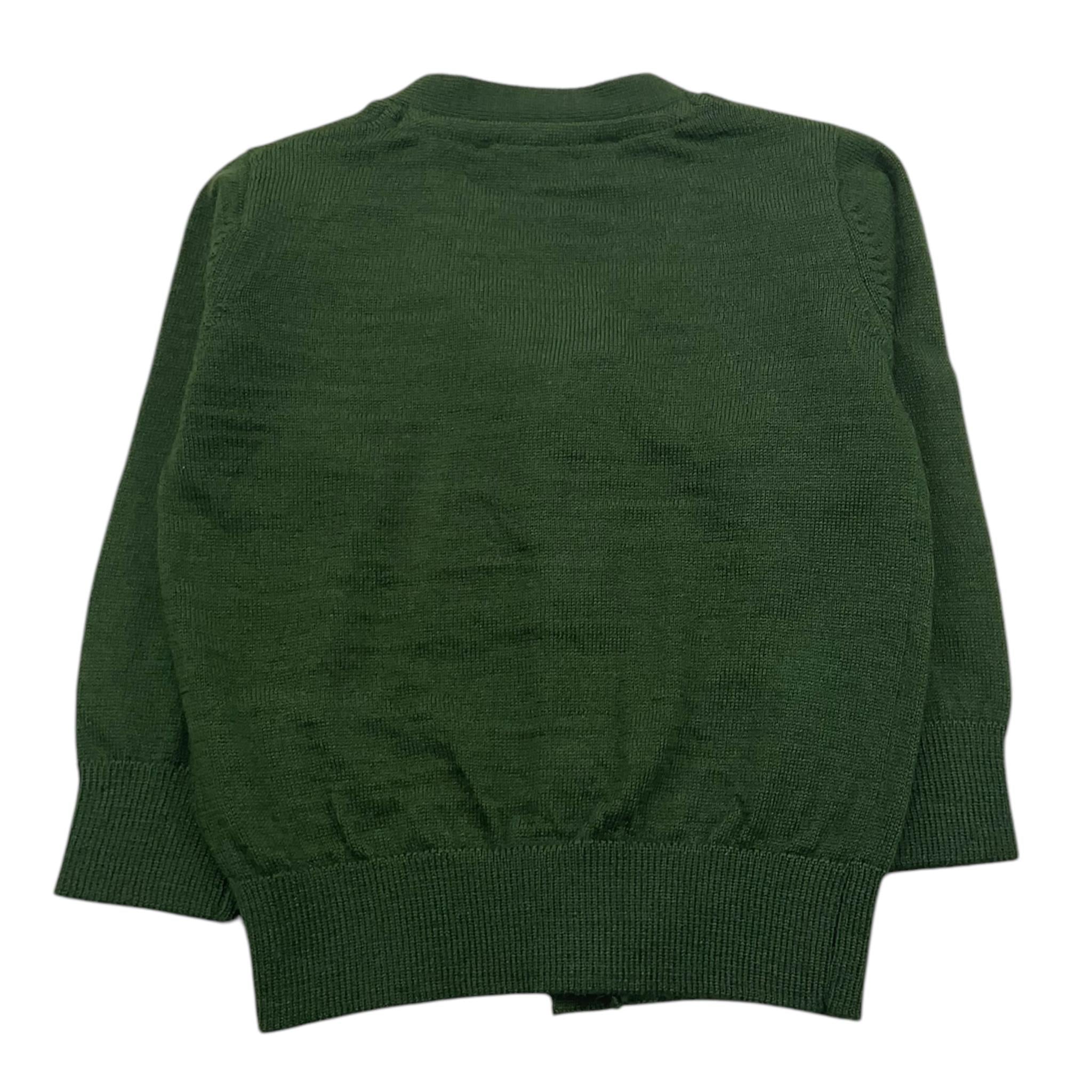 TRUSSARDI cardigan tinta unita con logo Verde per Neonato TIA25021CD VERDE TRUSSARDI