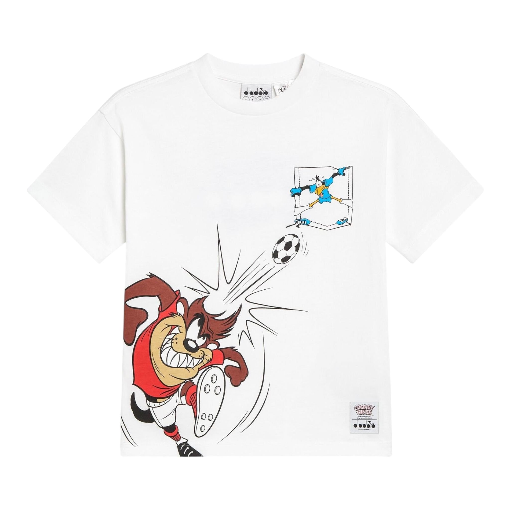 DIADORA t-shirt girocollo tinta unita stampa looney tunes Bianco per Bambino 50218094901 BIANCO DIADORA