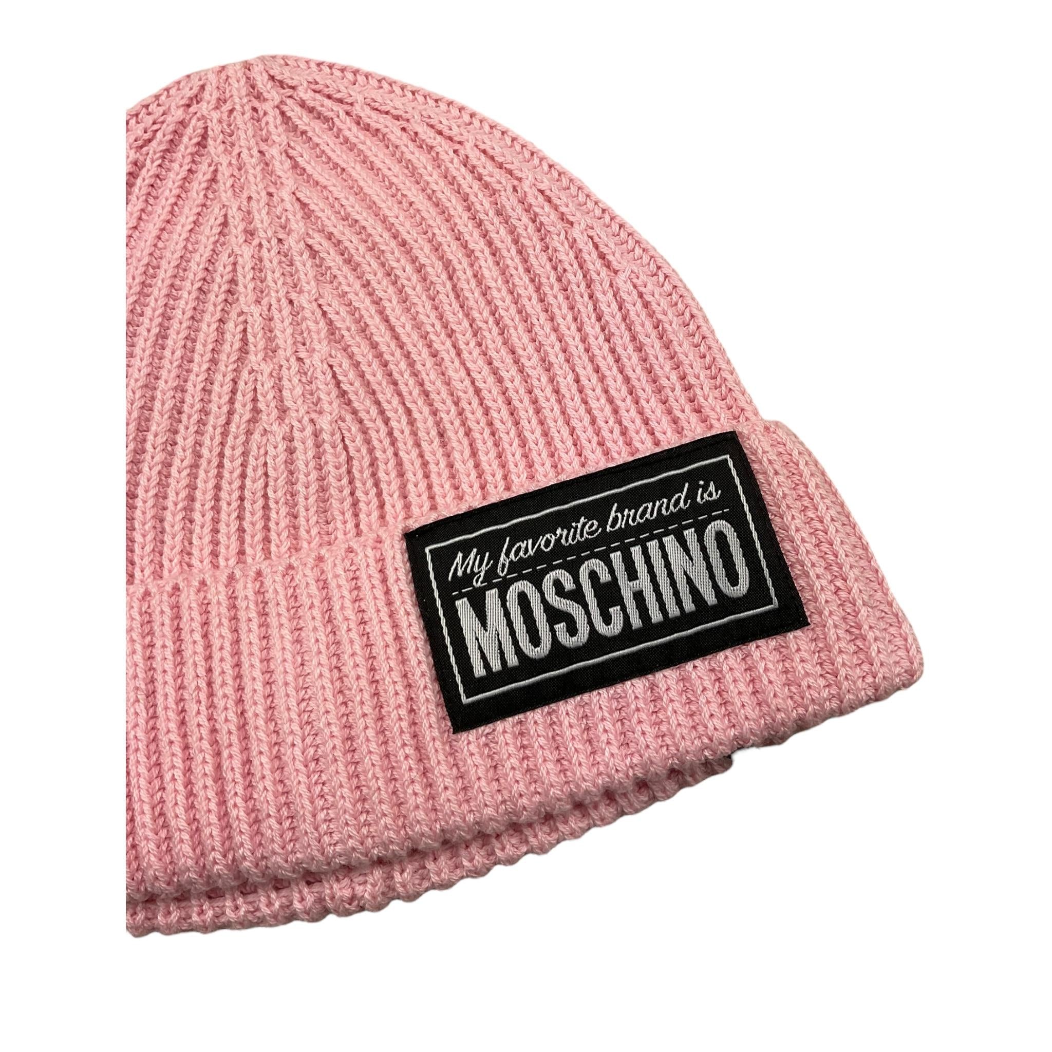 MOSCHINO cappelli tinta unita con stampa logo Rosa per Bambina HUXO2IA ROSA MOSCHINO