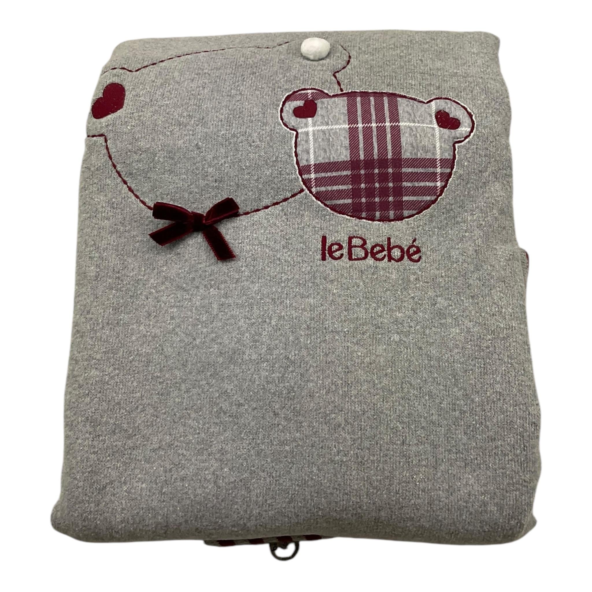 LE BEBE' coperta tinta unita con stampa Grigio per Neonato LBG6126 GRIGIO LE BEBE'
