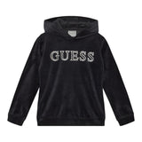 GUESS felpa chiusa cn cappuccio tinta unita in ciniglia Nero per Bambina J4Q27KBXI2 NERO GUESS