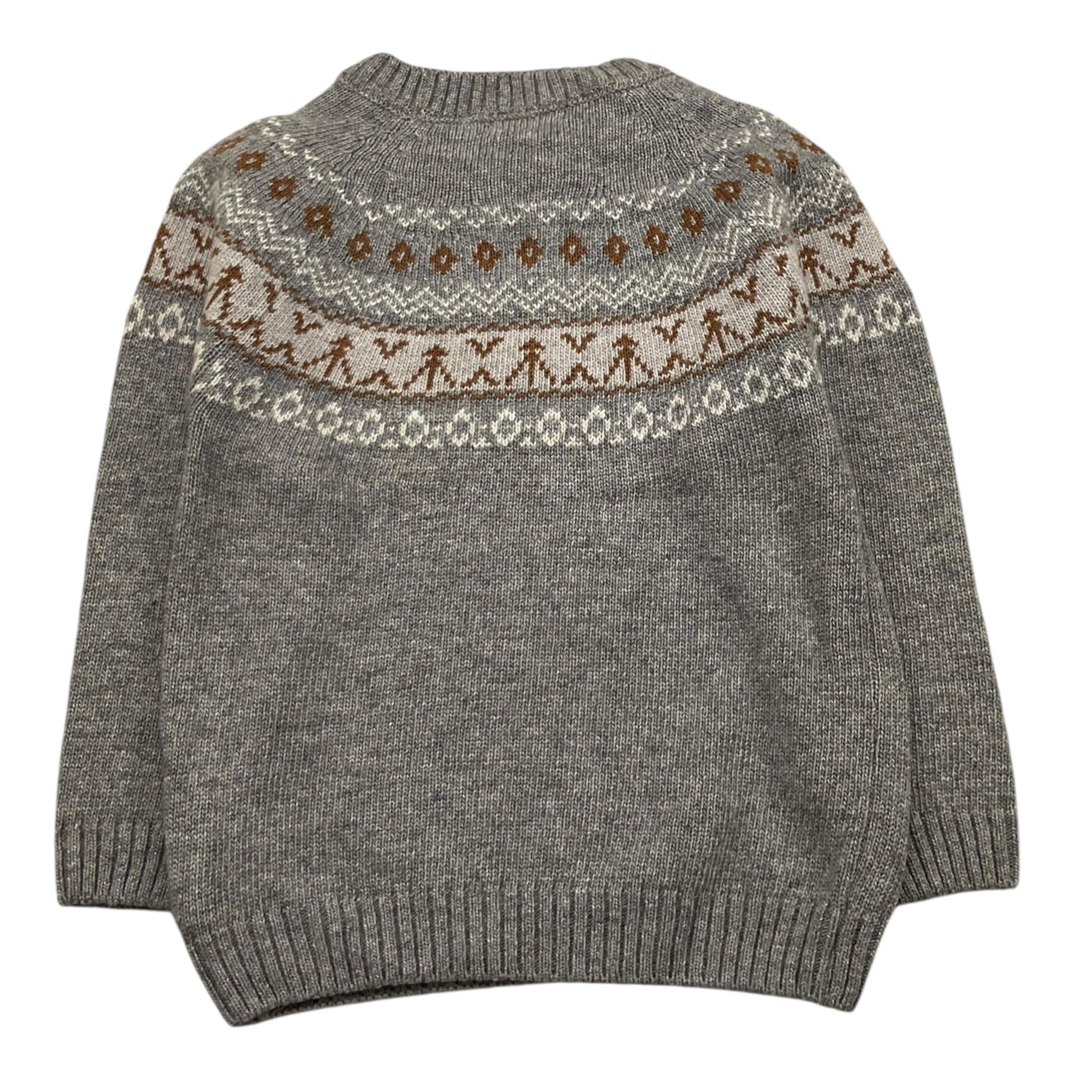 MALVI & CO maglia girocollo tinta unita con ricami Grigio per Bambino F23B201GFLL GRIGIO MALVI & CO