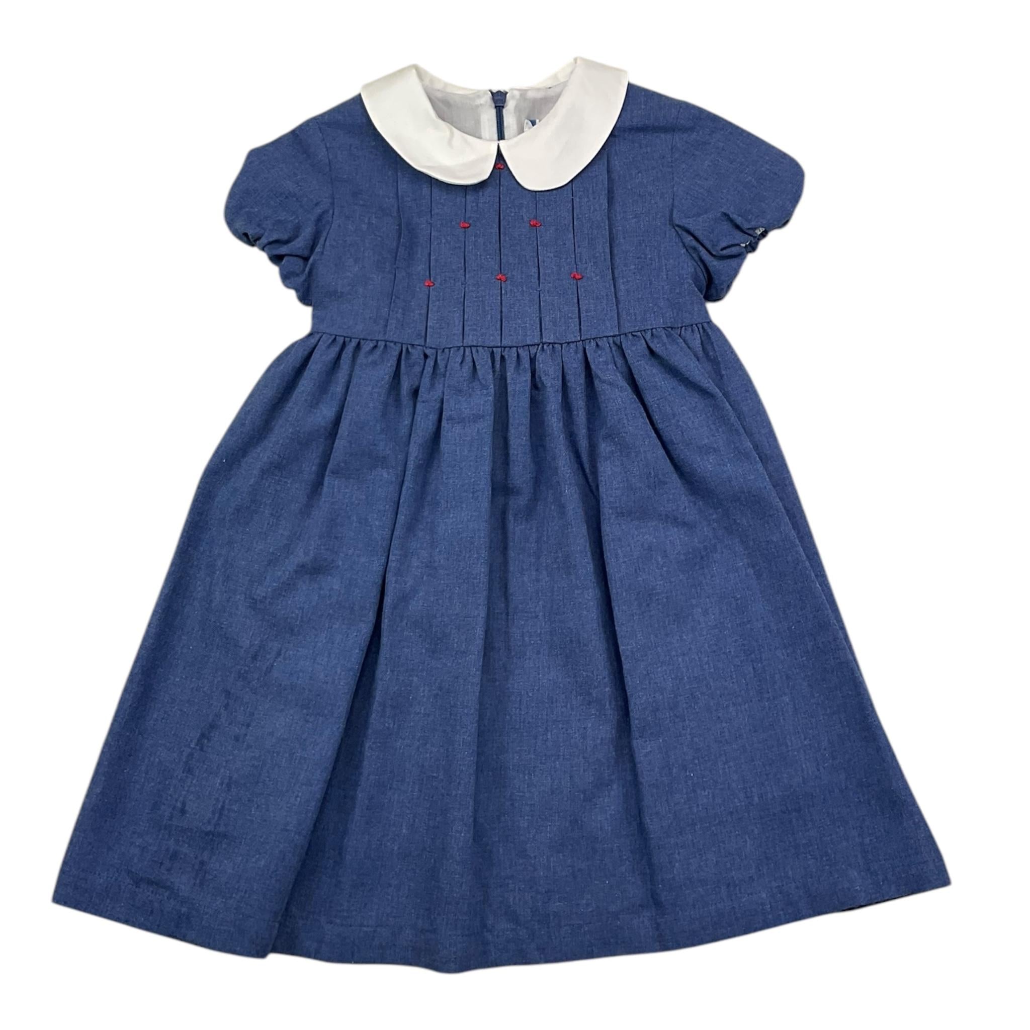 ILFAROBIMBI abito mezza manica tinta unita con colletto in contrasto Blu per Bambina IFB50545 BLU ILFAROBIMBI