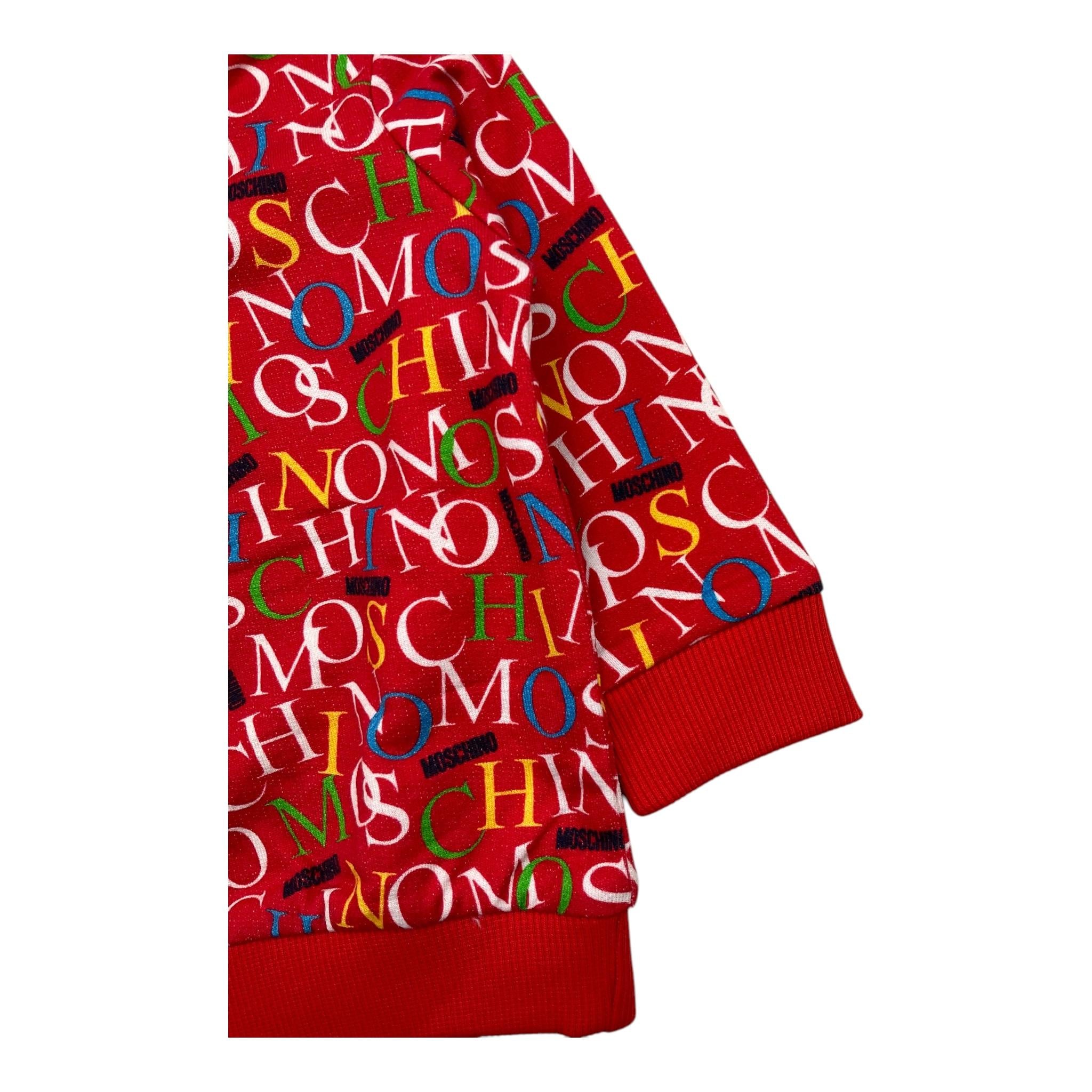 MOSCHINO felpa tinta unita logata Rosso per Neonato MUF060 ROSSO MOSCHINO