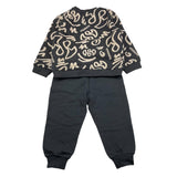 SUPERGA completo 2pz felpa logata-pantalone Nero per Bambino AS150 NERO SUPERGA