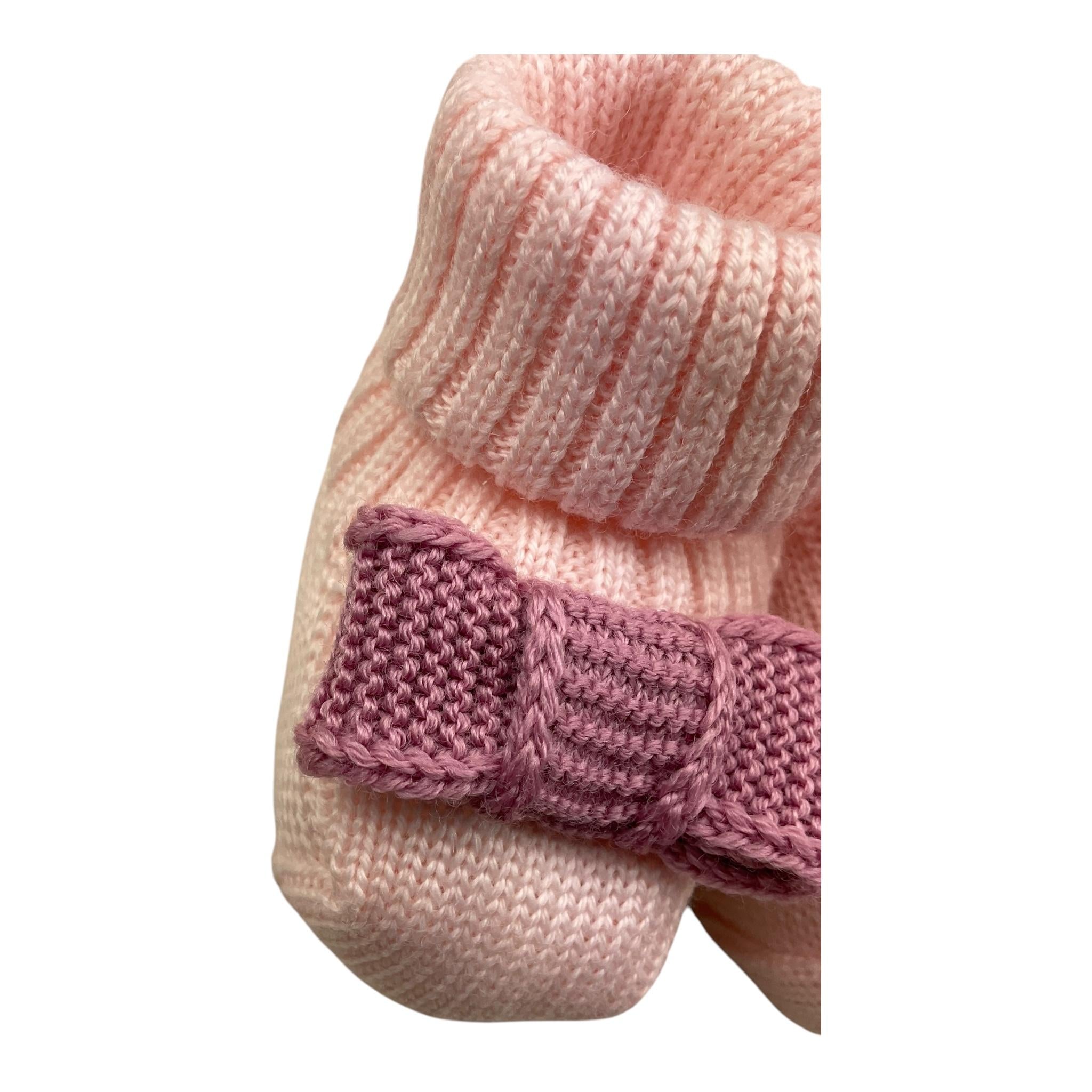 COLORI CHIARI babbucce tinta unita con fiocco in contrasto Rosa per Neonata FF757886 ROSA COLORI CHIARI