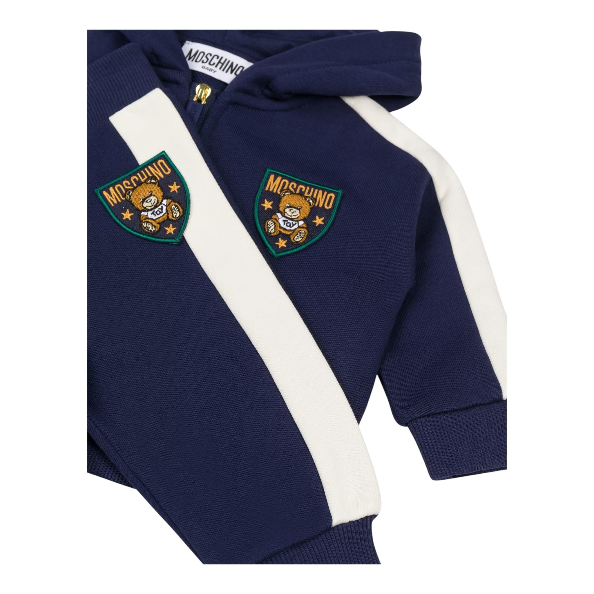 MOSCHINO completo 2 pezzi felpa-pantalone tinta unita Blu per Neonato MUK04U BLU MOSCHINO