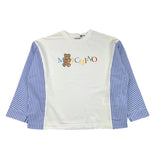 MOSCHINO felpa girocollo bicolore con maniche in contrasto Bianco/azzurro per Bambina HDO00Y BIANCO/AZZURRO MOSCHINO
