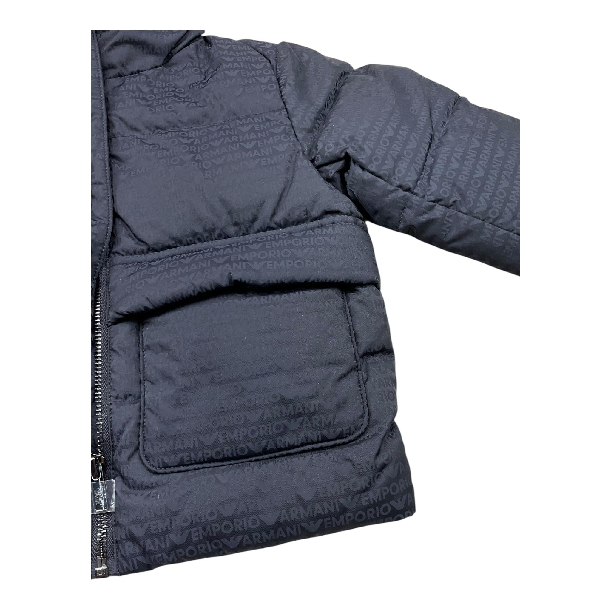 EMPORIO ARMANI giubbino tinta unita con cappuccio e loghi Blu per Neonato 6DHKJ3 BLU EMPORIO ARMANI