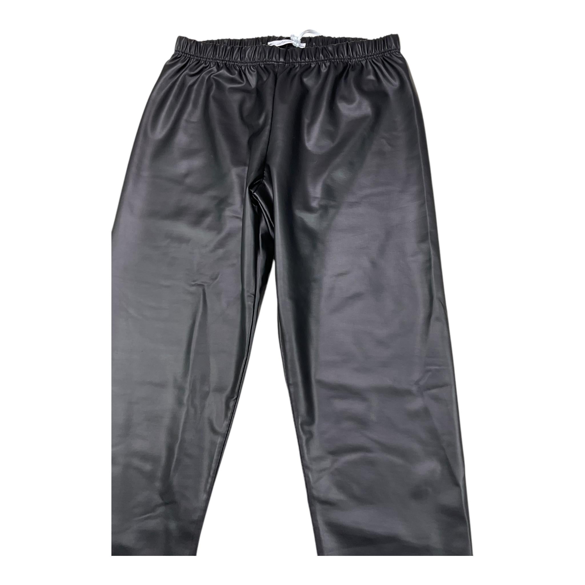 LU LU BY MISS GRANT leggins tinta unita in ecopelle Nero per Bambina LL3175 NERO LU LU BY MISS GRANT