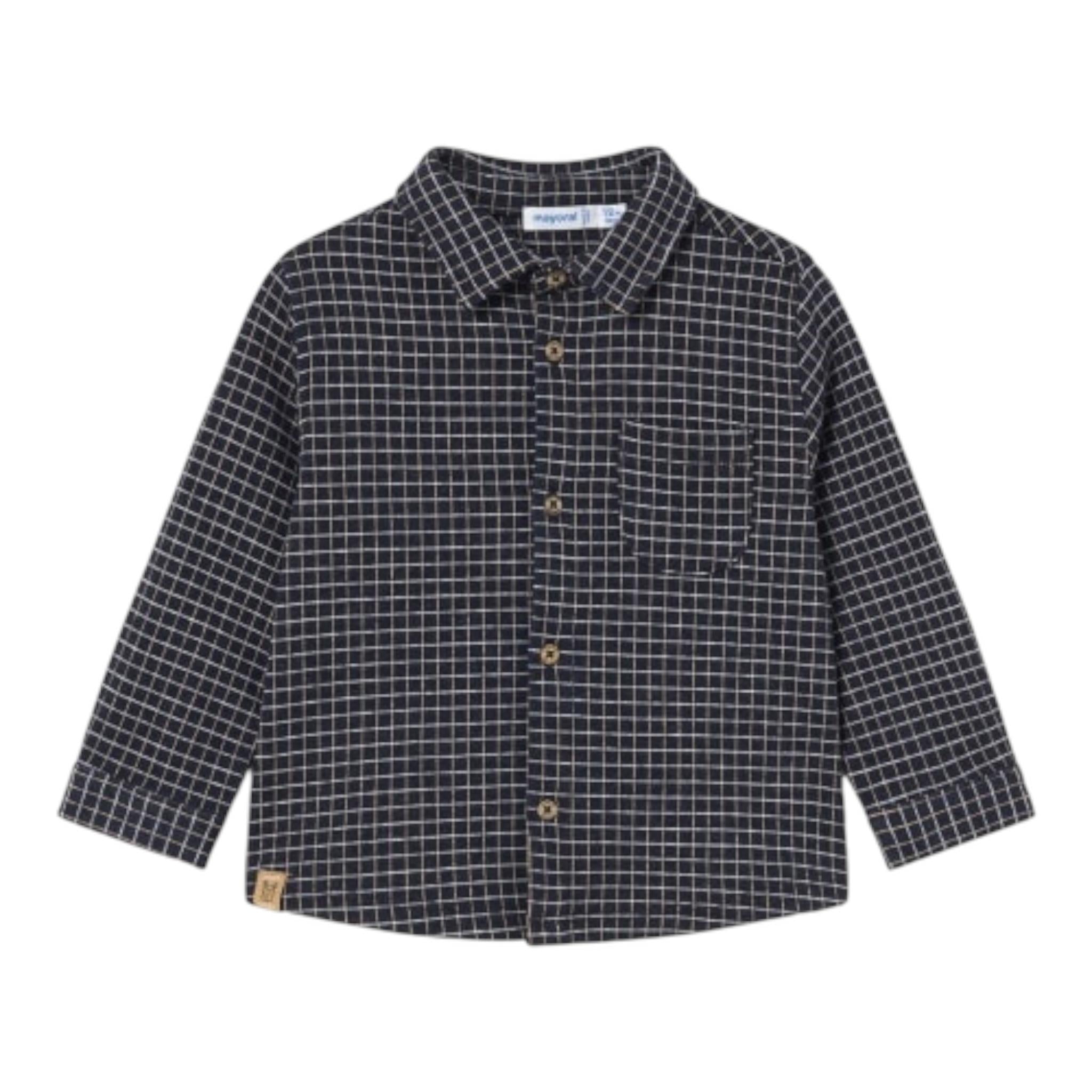 MAYORAL camicia tinta unita con fantasia a quadrettini Blu per Neonato 2186 BLU MAYORAL