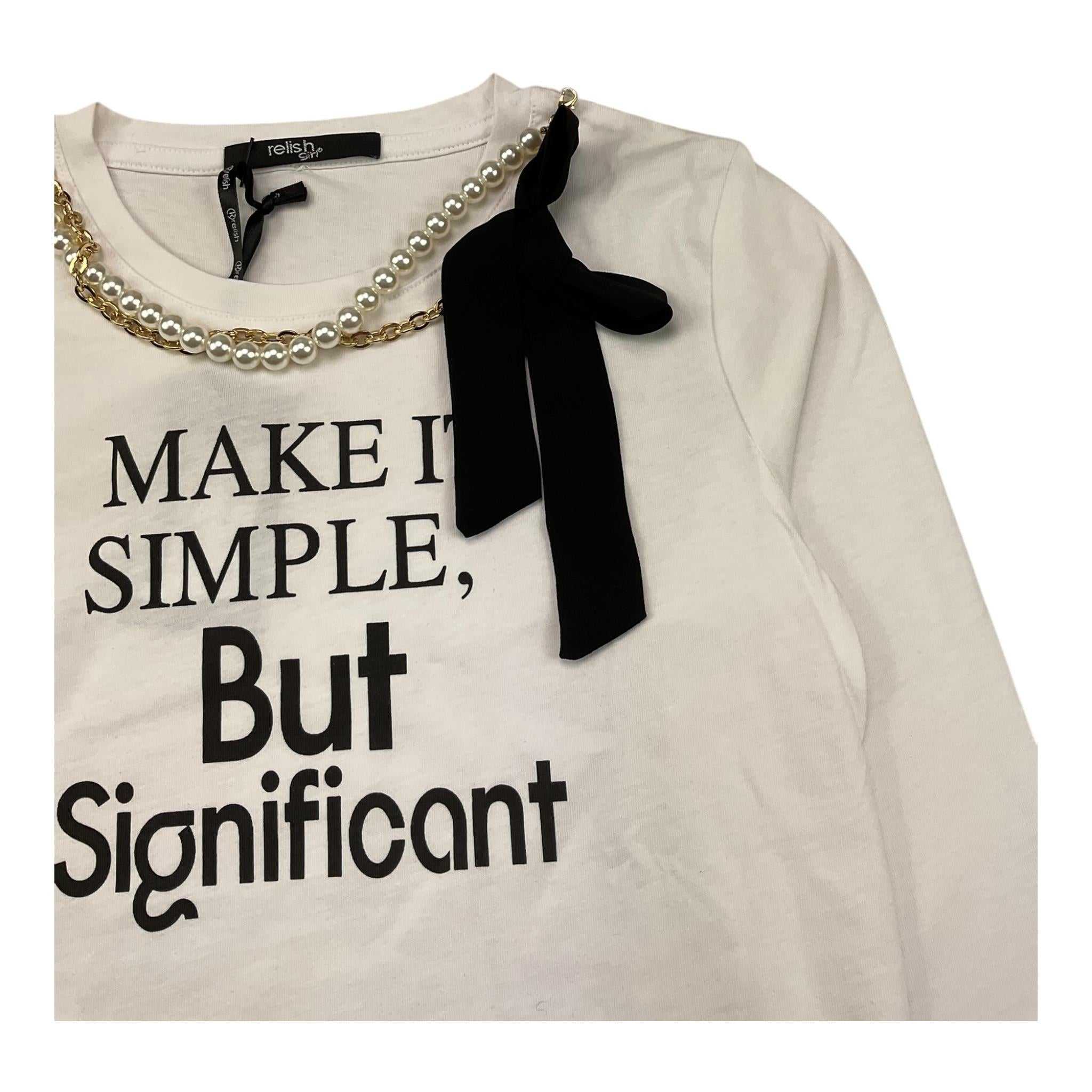 RELISH shirt girocollo tinta unita con catena Bianco per Bambina RGA230103306 BIANCO RELISH