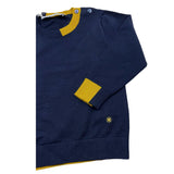 MANUEL RITZ maglia girocollo tinta unita con profili in contrasto Blu per Neonato MR2716N BLU MANUEL RITZ