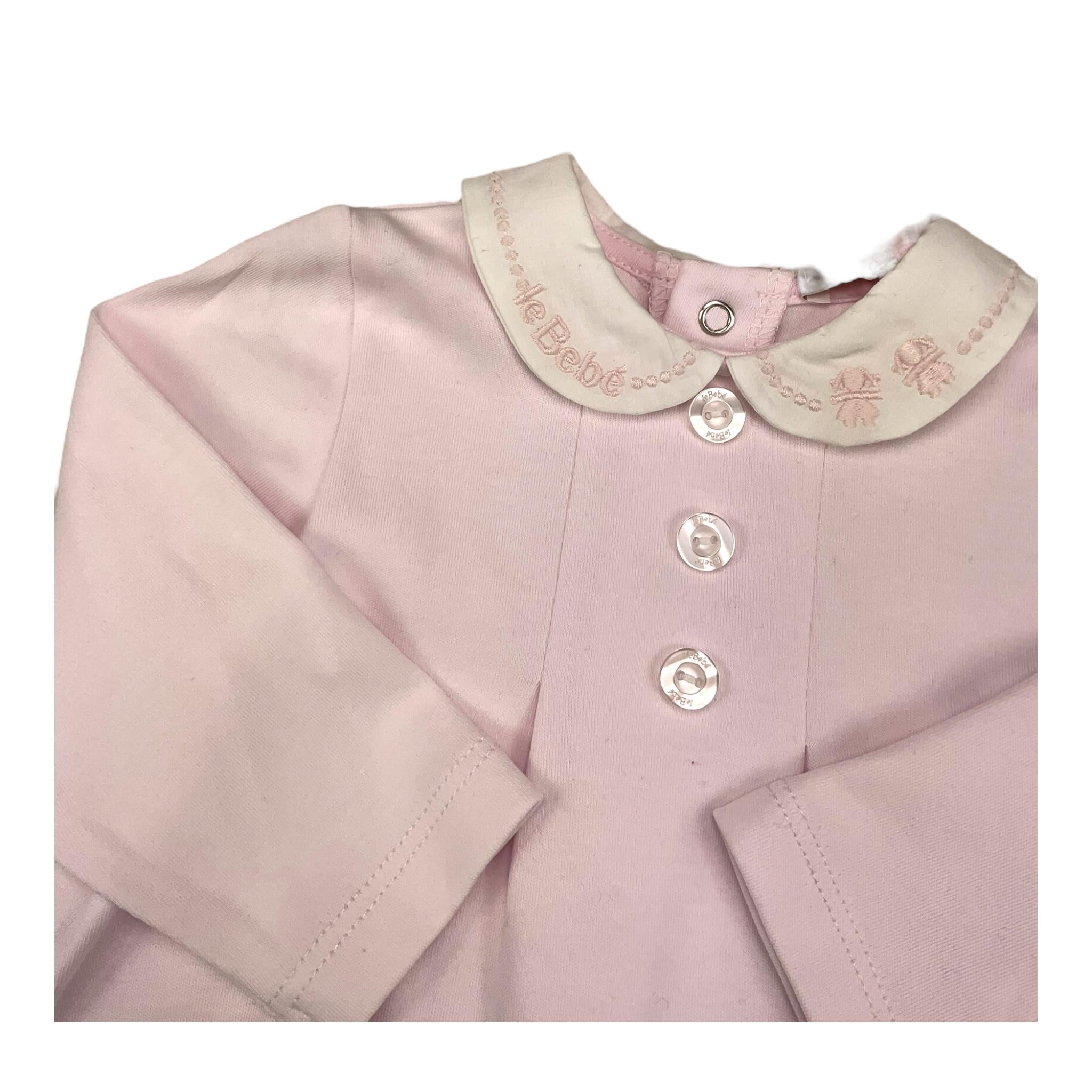 LE BEBE' completo 2 pezzi shirt-ghettina tinta unita Rosa per Neonata LBG5989 ROSA LE BEBE'