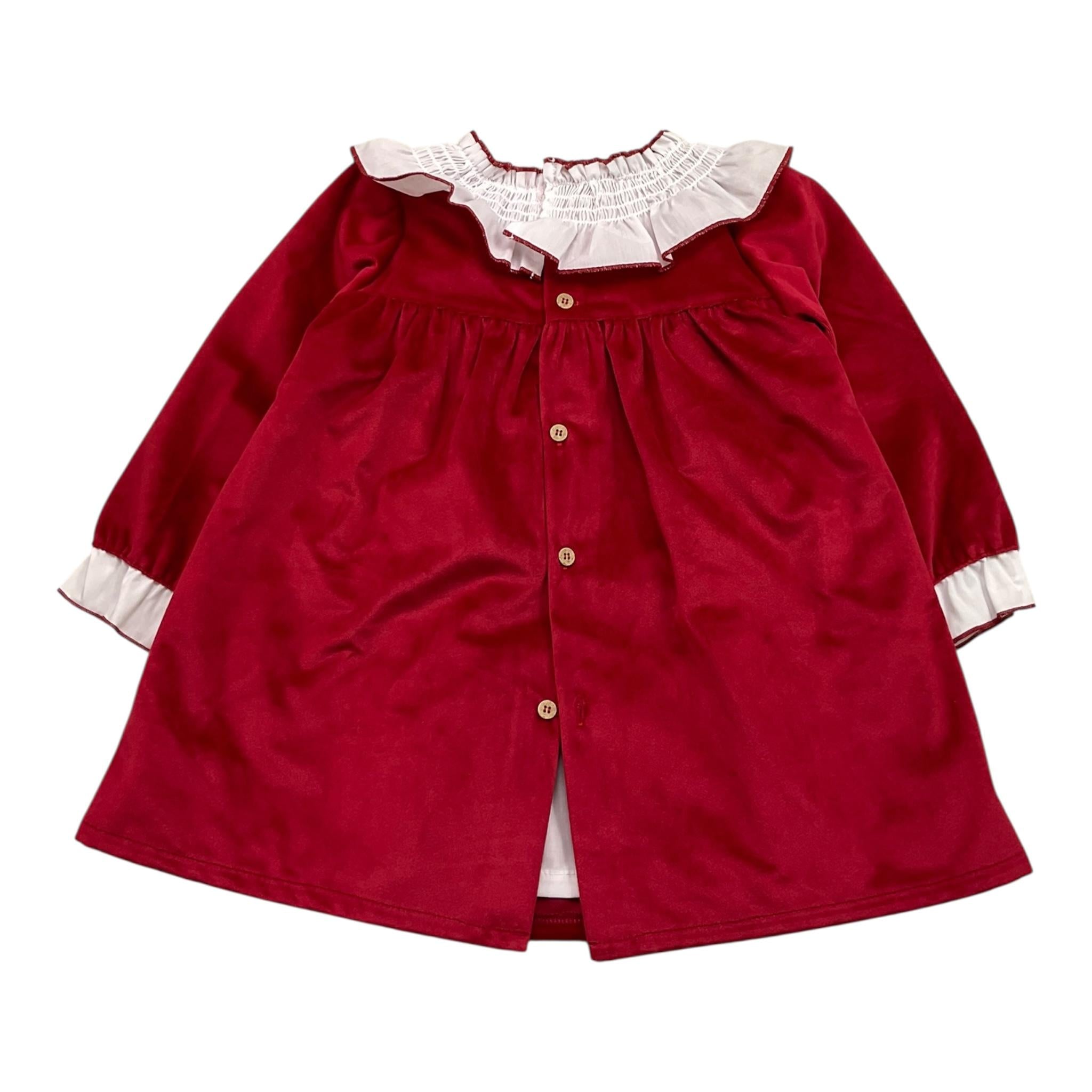 BABIDU abito tinta unita in velluto con fiocco Rosso per Bambina 91661J ROSSO BABIDU