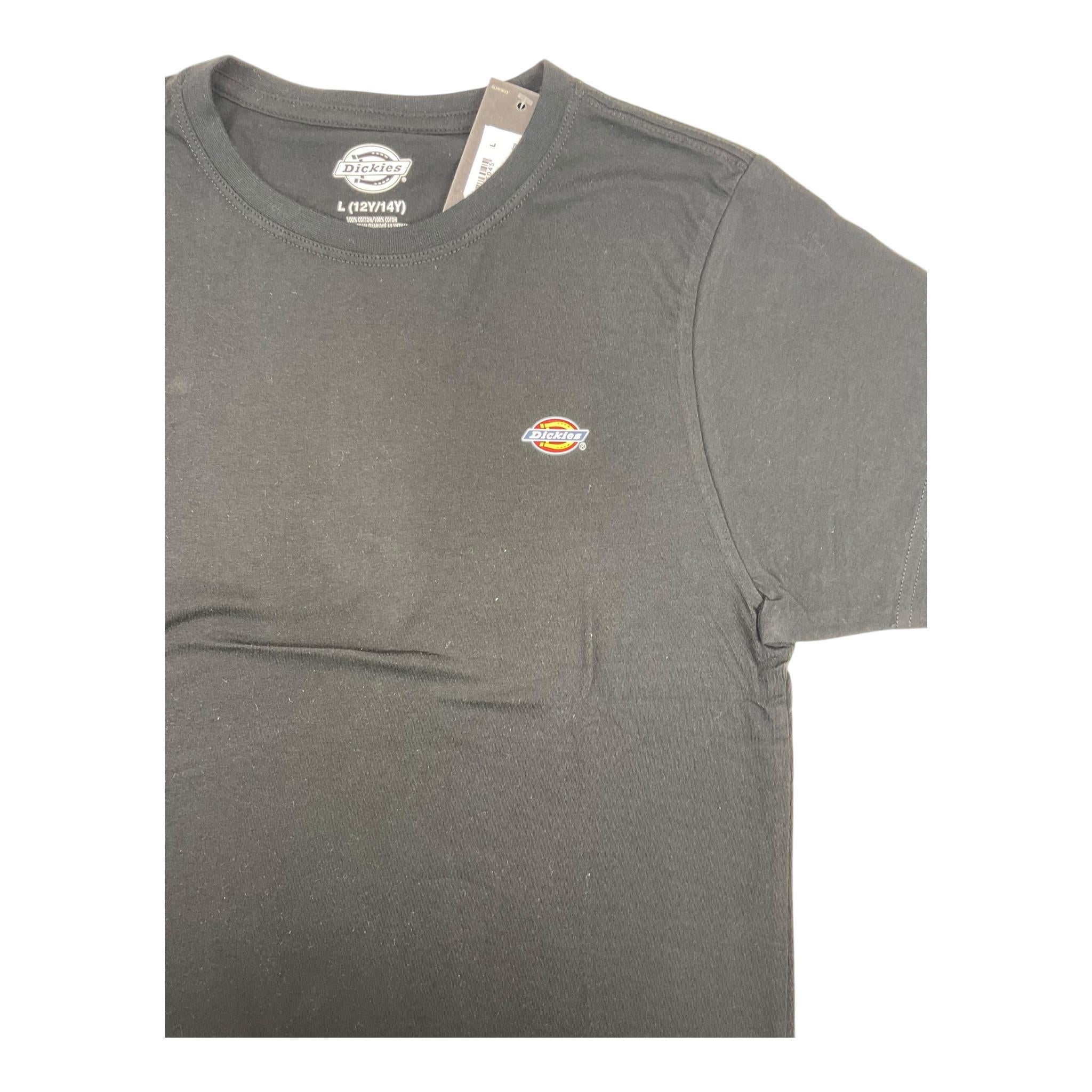 Dickies T-Shirt Girocollo Tinta Unita Con Logo Nero Per Bambino DK0KSR64 NERO DICKIES