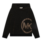 MICHAEL KORS felpa con cappuccio tinta unita glitter Nero per Bambina R30154 NERO MICHAEL KORS