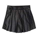 SARABANDA short modello gonna in ecopelle con plisset Nero per Bambina 7686 NERO SARABANDA