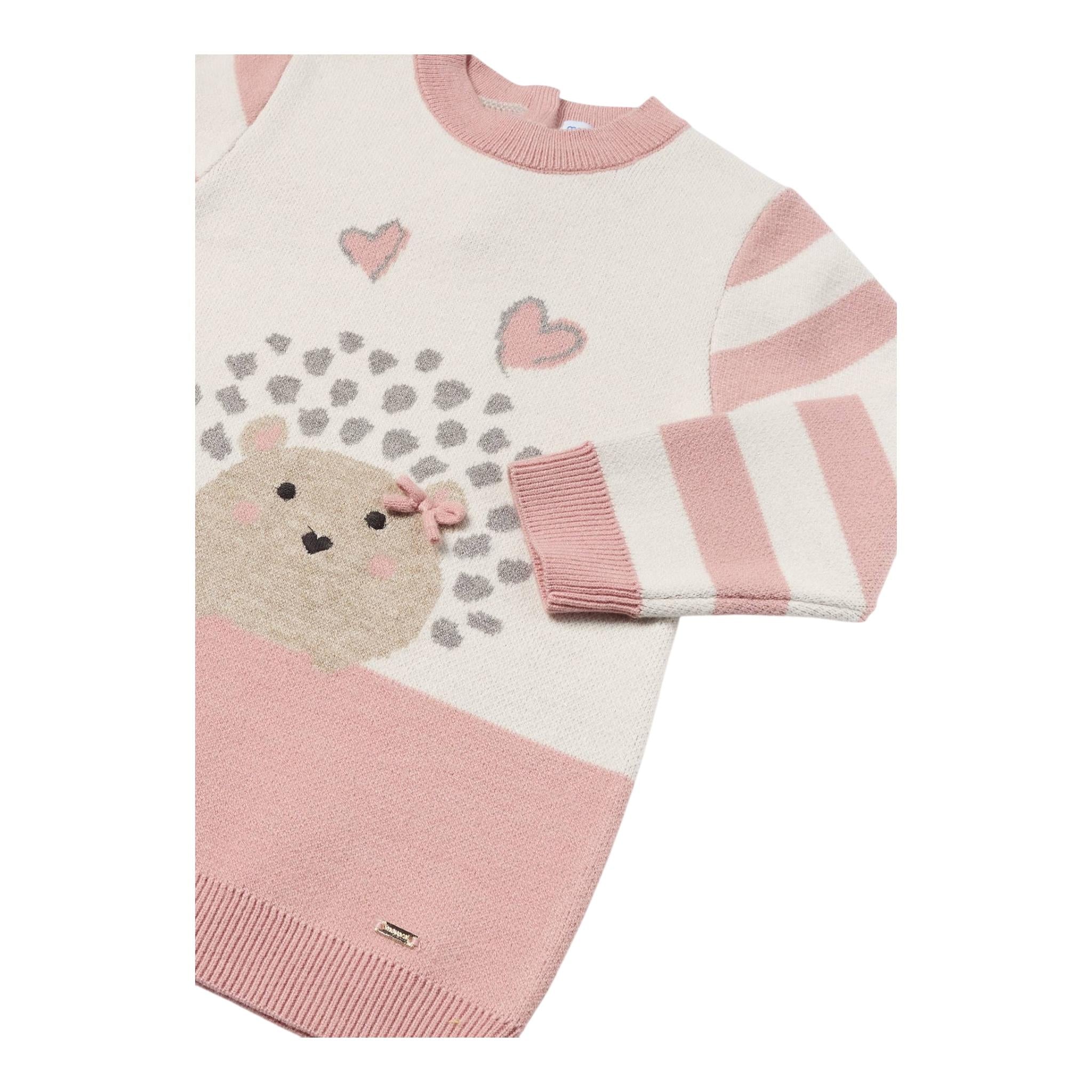 MAYORAL abito tinta unita in maglia cn stampa Rosa per Bambina 2918XJ ROSA MAYORAL
