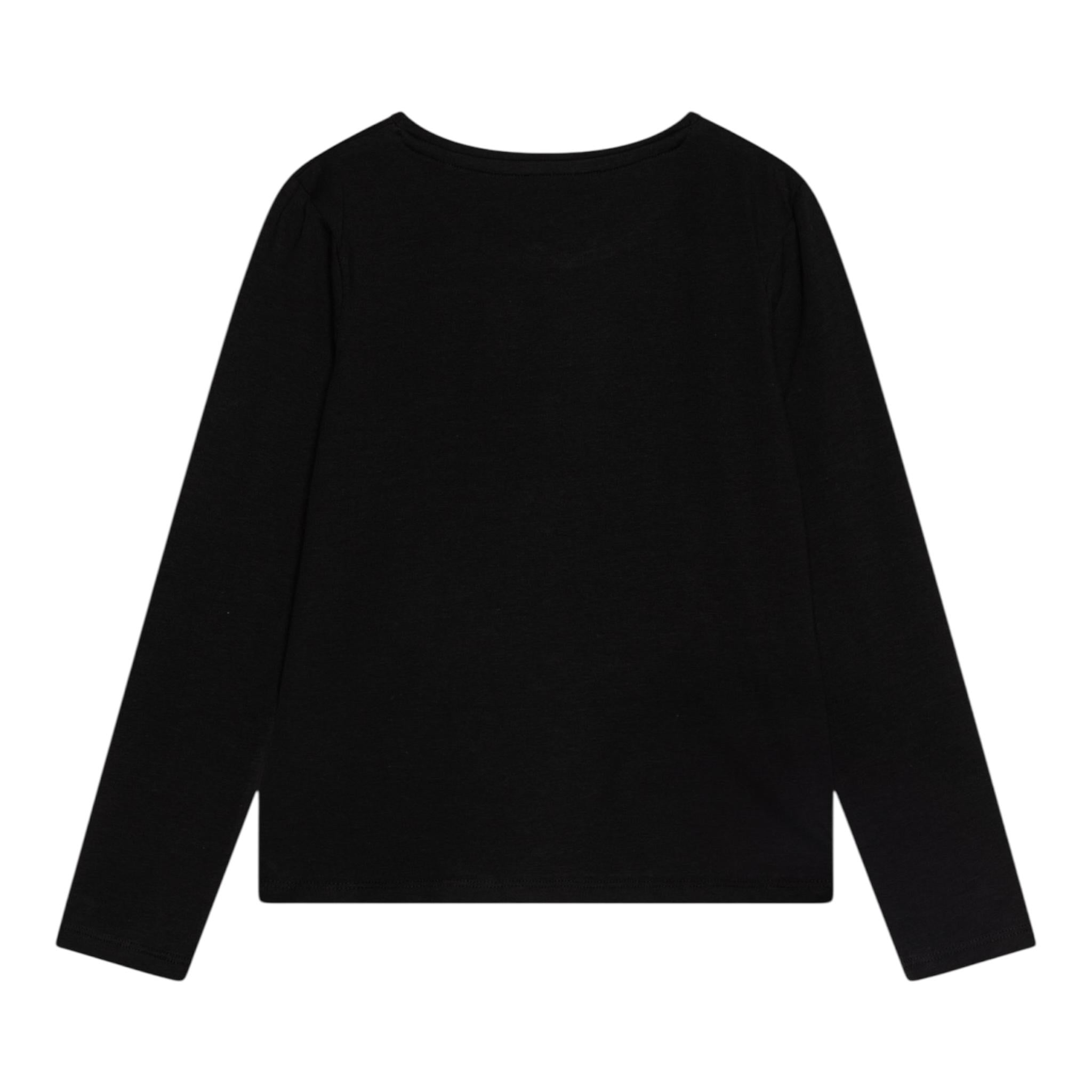 GUESS shirt girocollo tinta unita con stampa Nero per Bambina J4BI26J1314 NERO GUESS