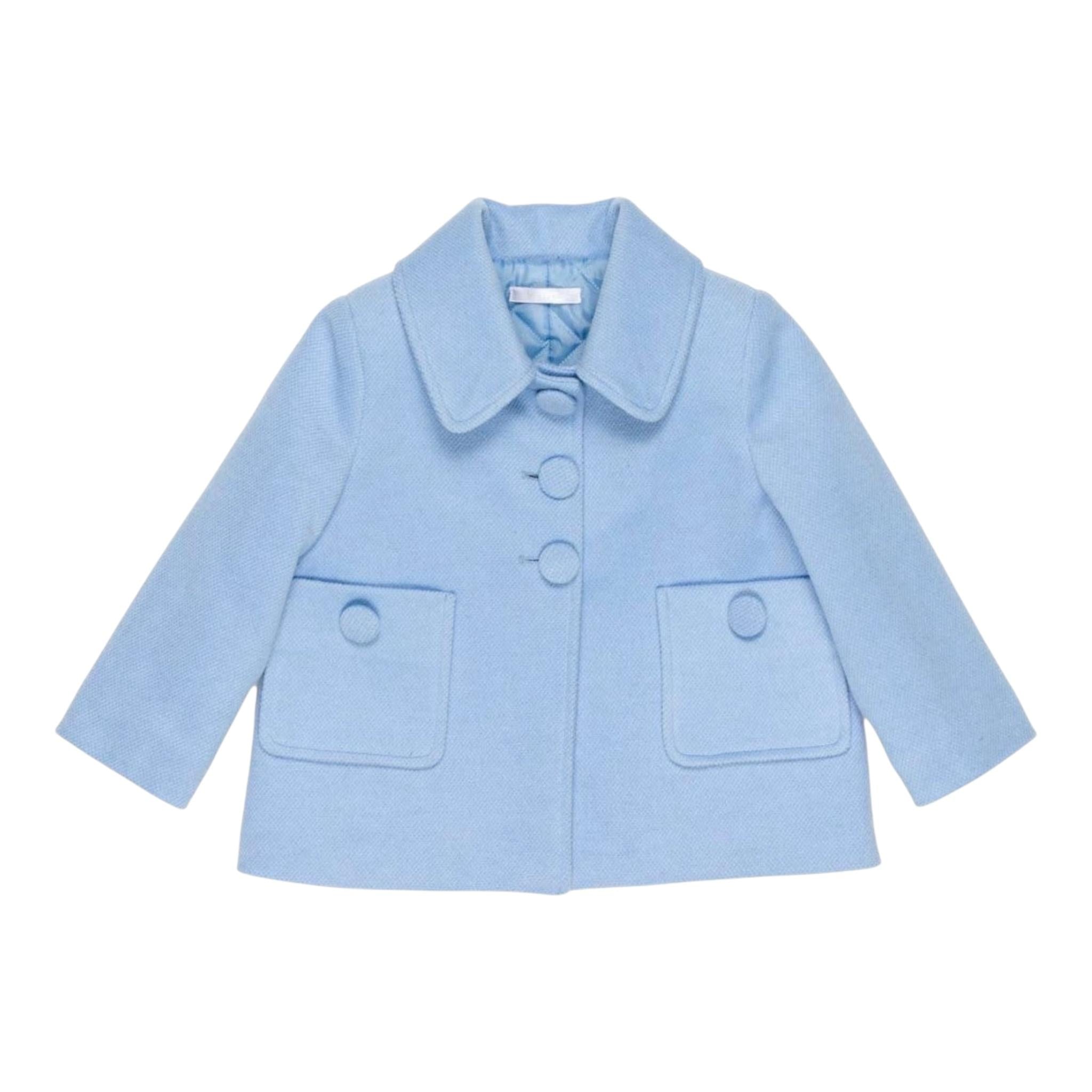 MISS GRANT cappotto tinta unita  con tasche Azzurro per Bambina MG1196 AZZURRO MISS GRANT