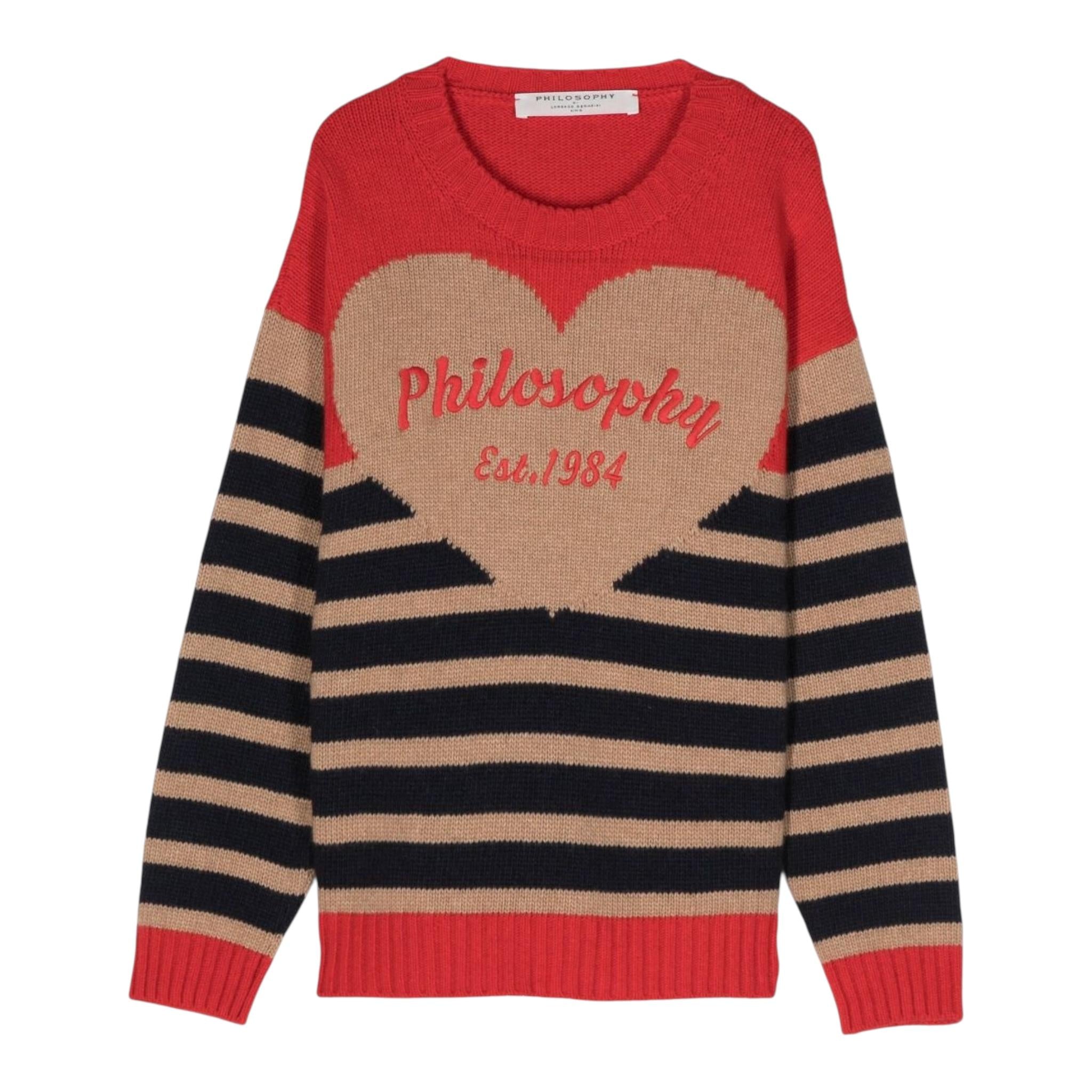 PHILOSOPHY maglia girocollo tricolore fantasia a righe Multicolor per Bambina PFMA002 MULTICOLOR PHILOSOPHY