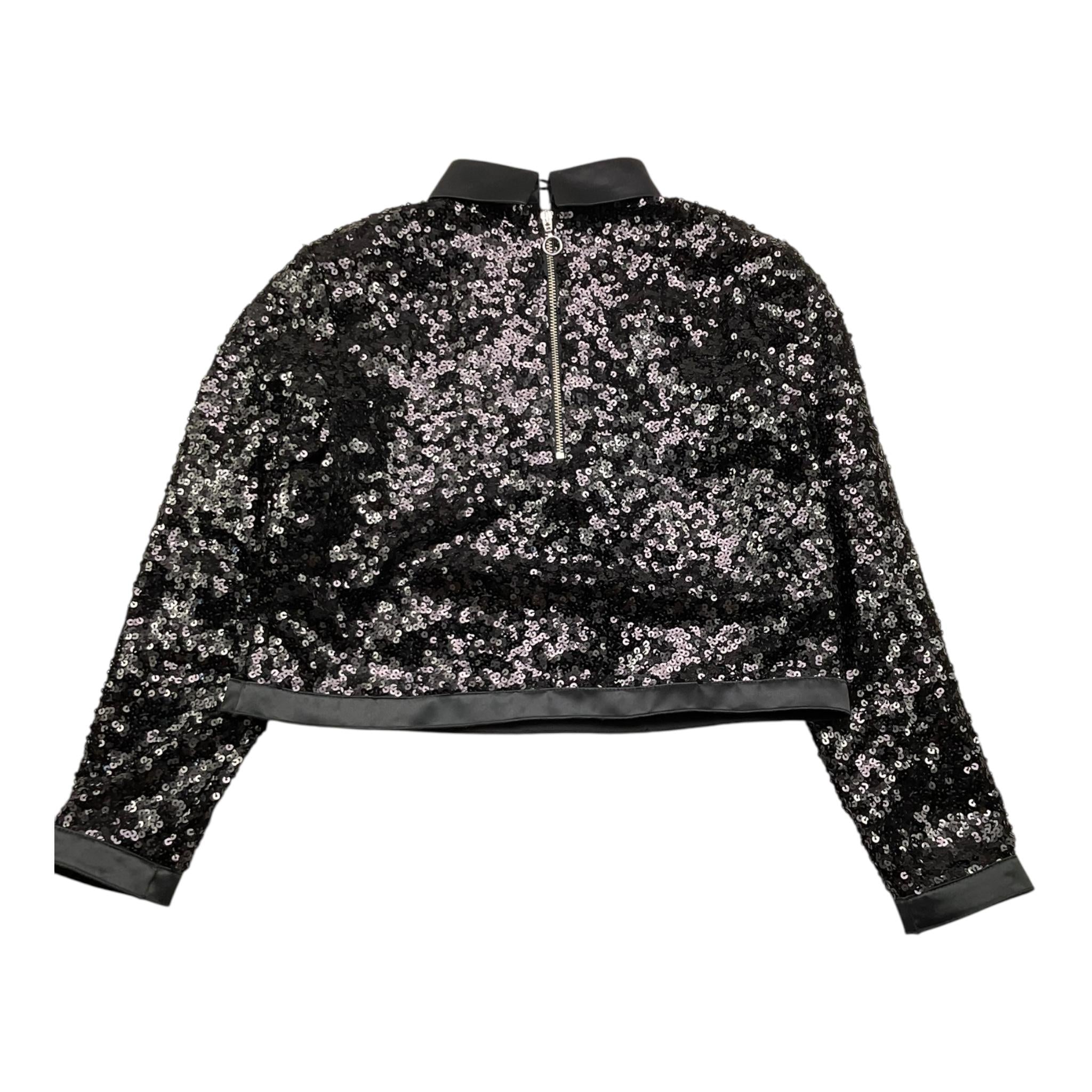 DONDUP maglia con paillettes tinta unita Nero per Bambina DFCA027 NERO DONDUP