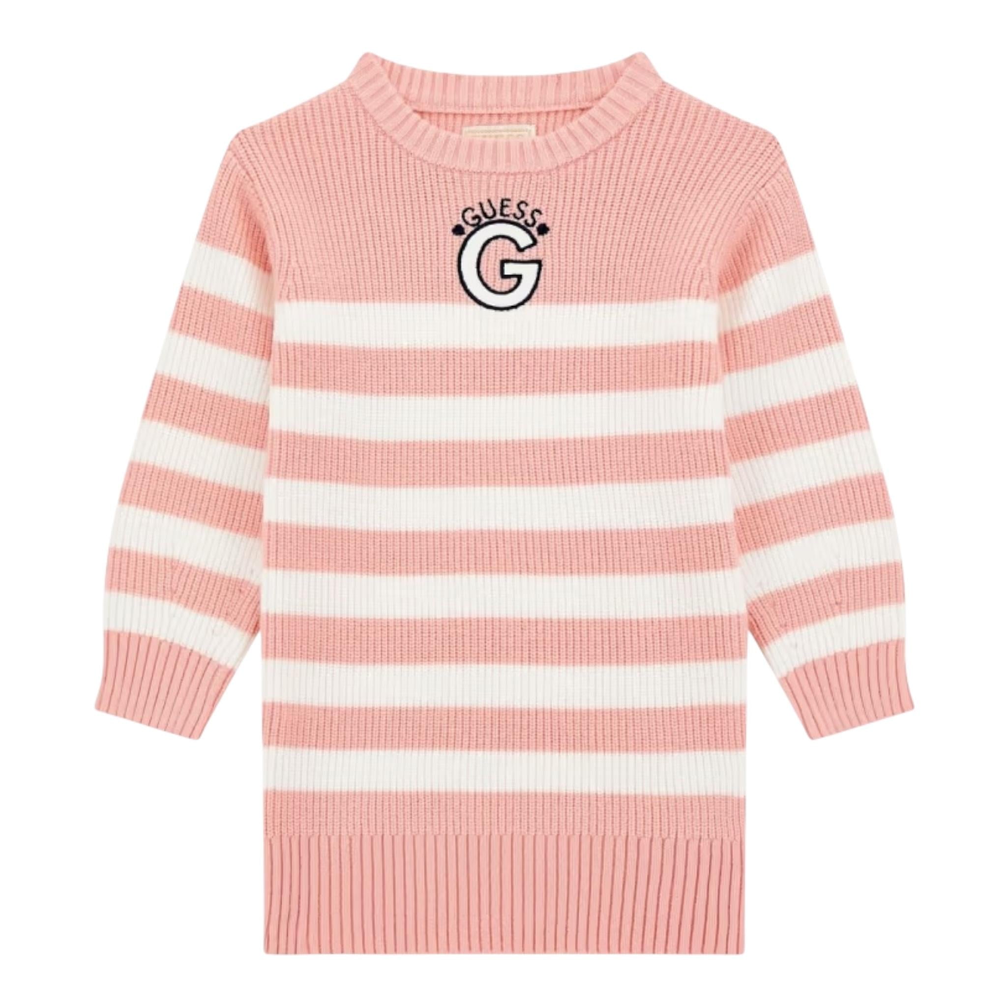 GUESS abito manica lunga girocollo in maglia Rosa per Bambina K4YK22Z3FU0 ROSA GUESS