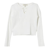 TWINSET shirt tinta unita con scollo Panna per Bambina 242GJ3191 PANNA TWINSET