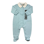 MOSCHINO tutina tinta unita con stampa Azzurro per Neonato MMY08C AZZURRO MOSCHINO