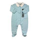 MOSCHINO tutina tinta unita con stampa Azzurro per Neonato MMY08C AZZURRO MOSCHINO