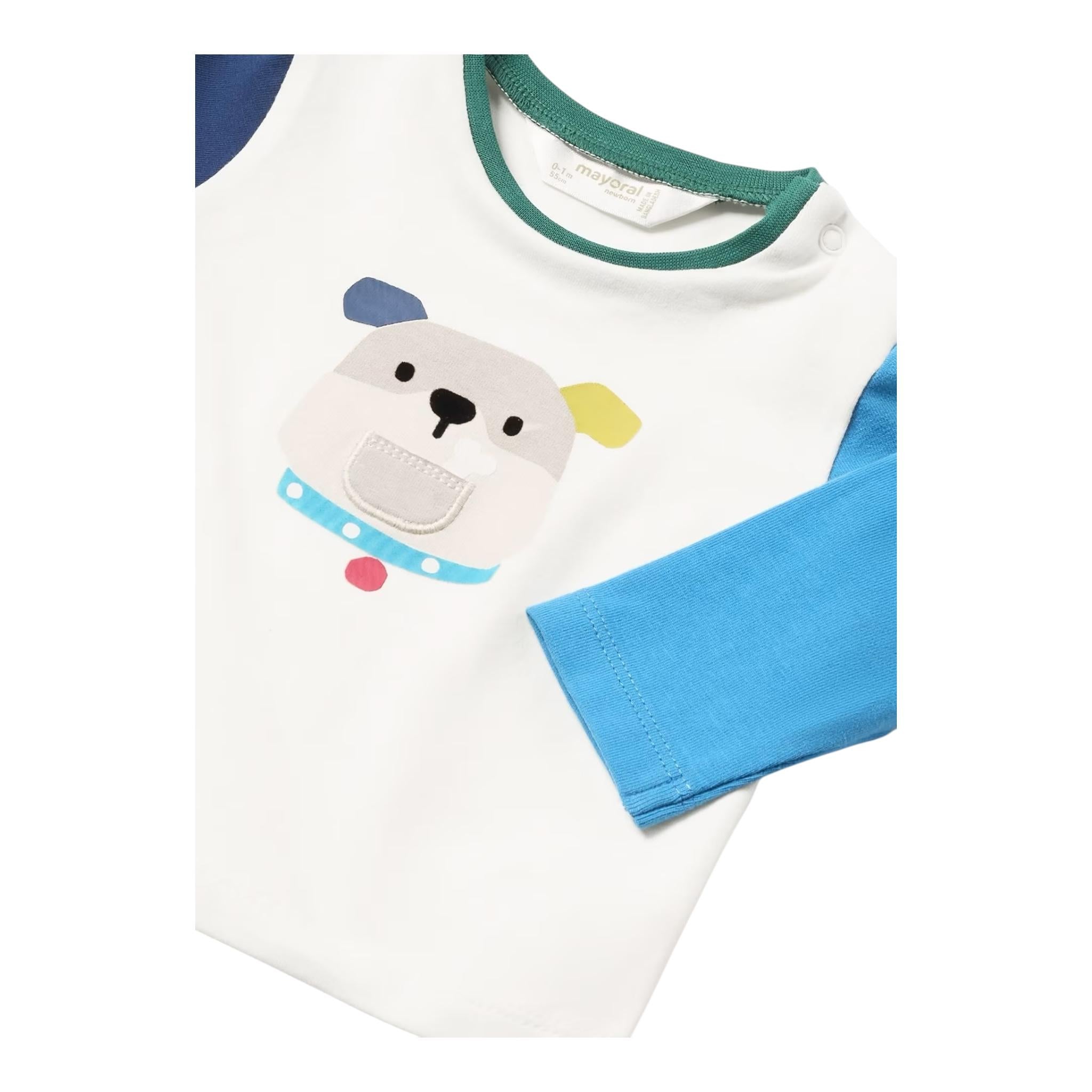 MAYORAL shirt girocollo tinta unita cn maniche in contrasto Bianco per Neonato 2029 BIANCO MAYORAL