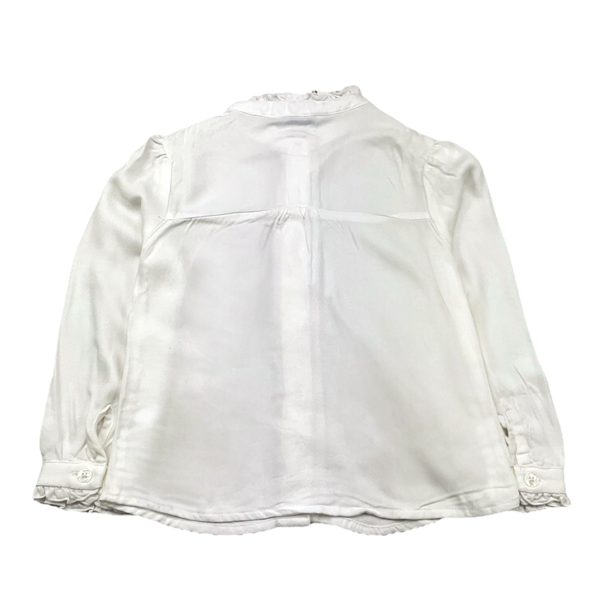 MAYORAL camicia manica lunga tinta unita con rouches Bianco per Bambina 4105 BIANCO MAYORAL