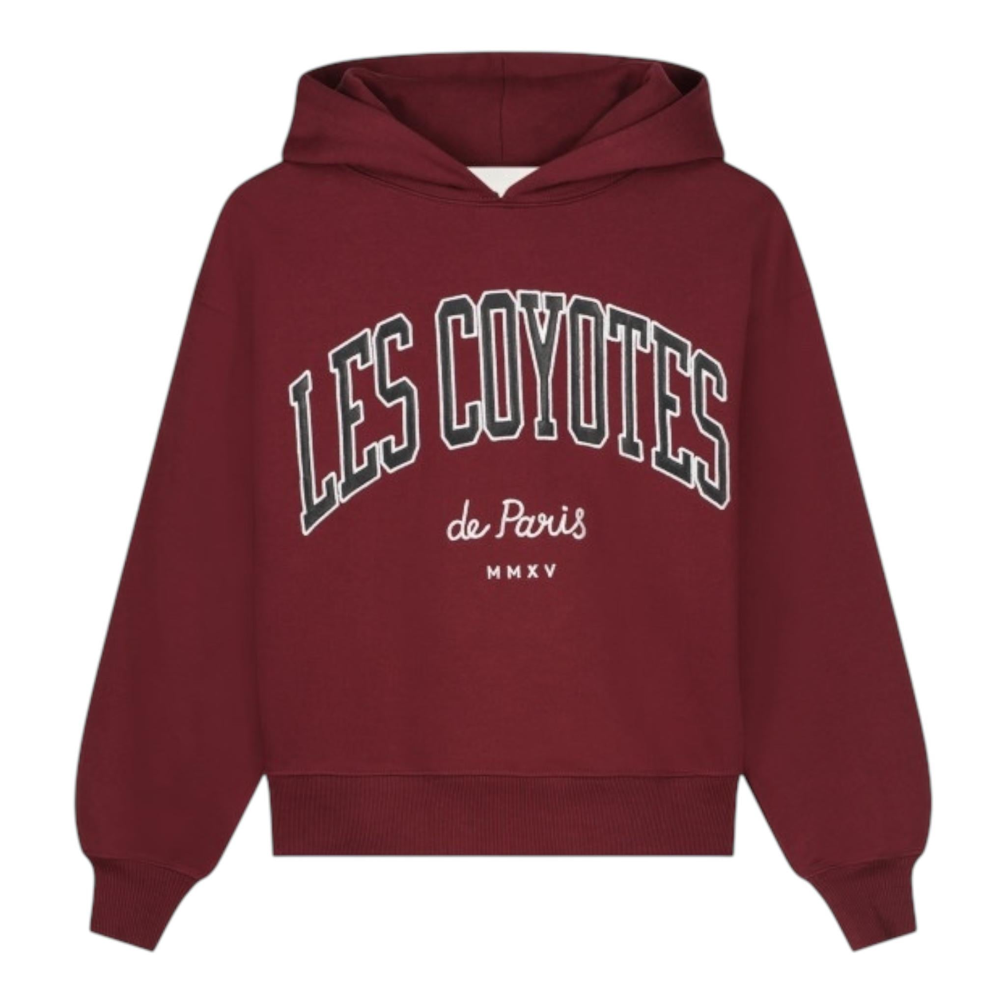 LES COYOTES DE PARIS felpa tinta unita con cappuccio e stampa Bordeaux per Bambina 1222110 BORDEAUX LES COYOTES DE PARIS